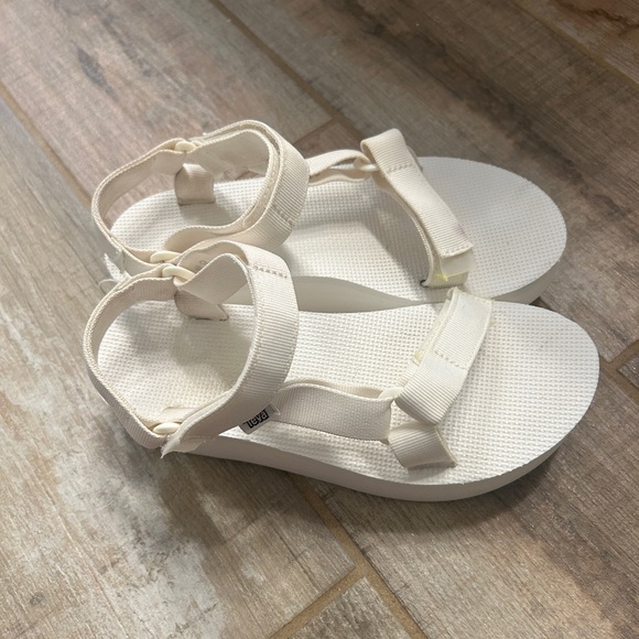 Teva Womens Flatform Universal Platform Sandals White Strappy US 8 Emo Y2K - Picture 4 of 9